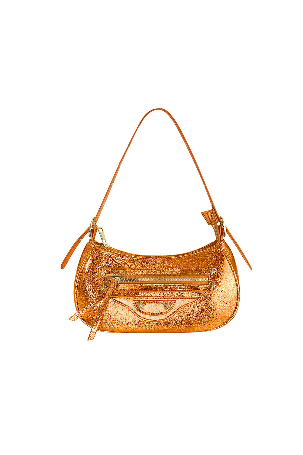 Metallic orange festival bag