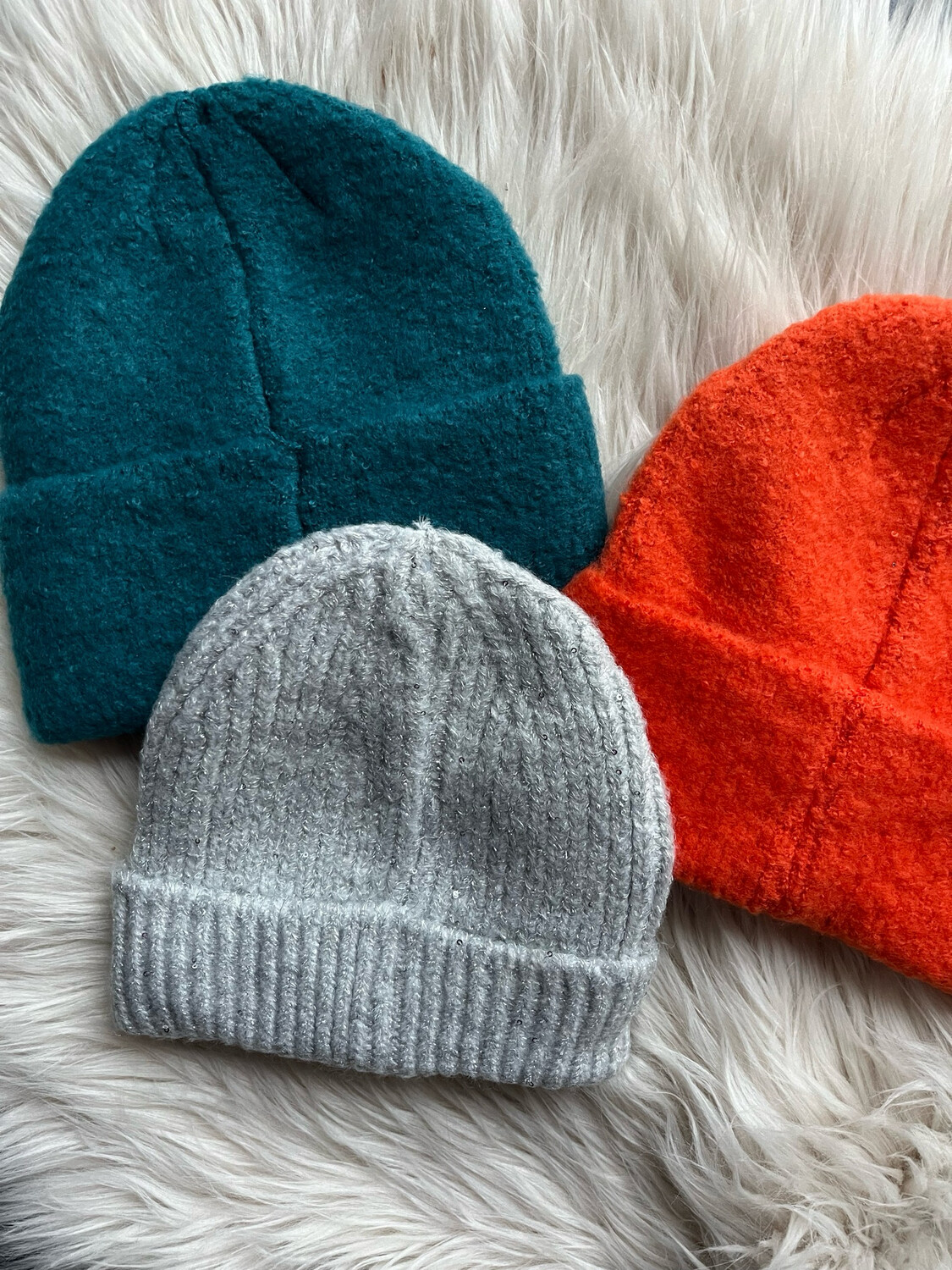 Grey glitter beanie