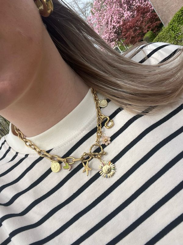 Colorful charm necklace