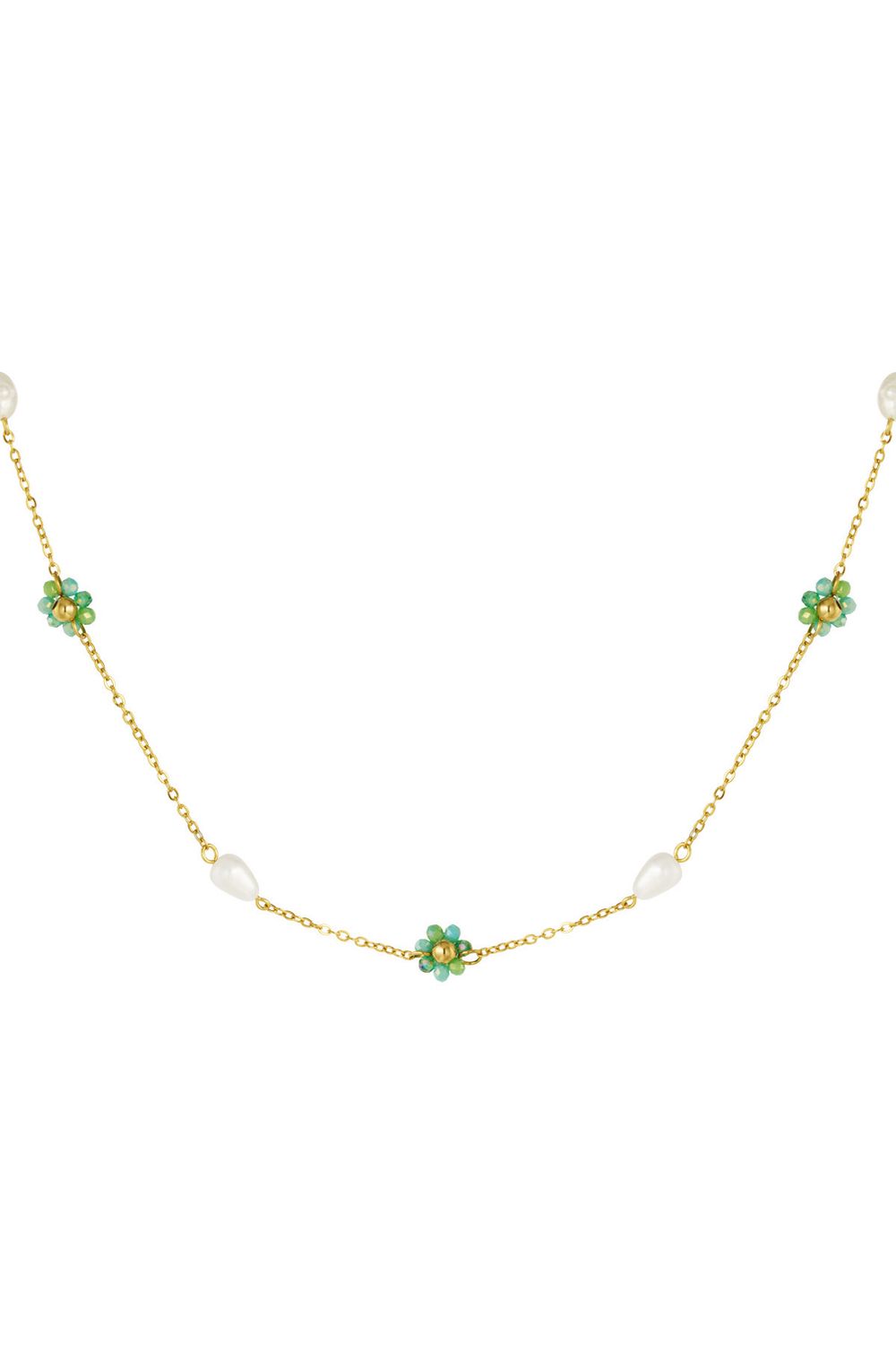 Green flower necklace