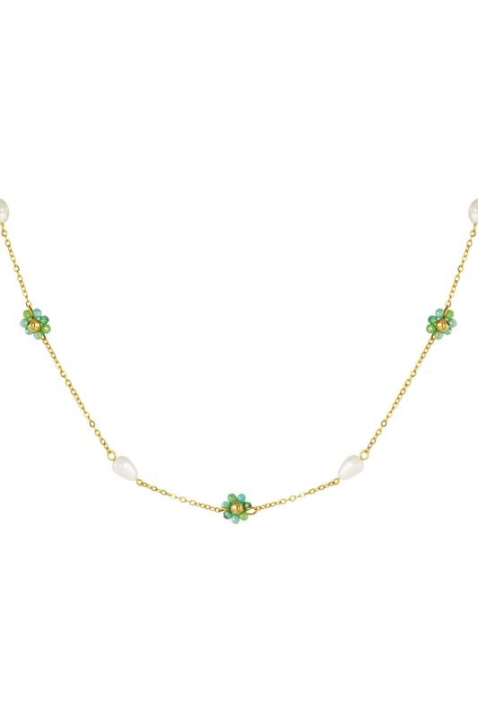 Green flower necklace