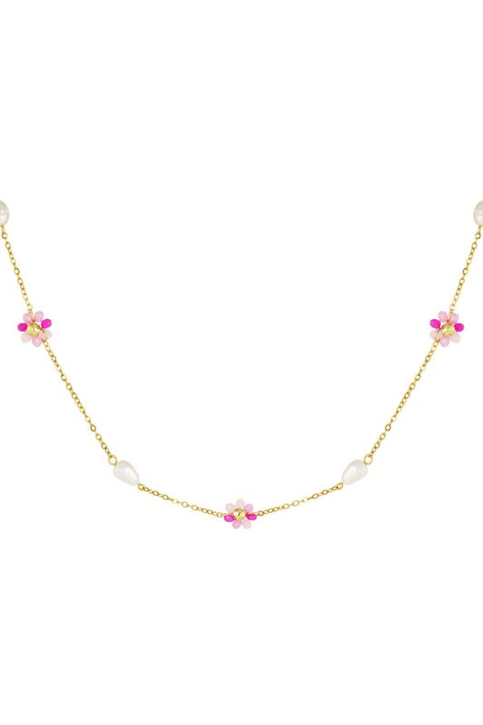 Pink flower necklace