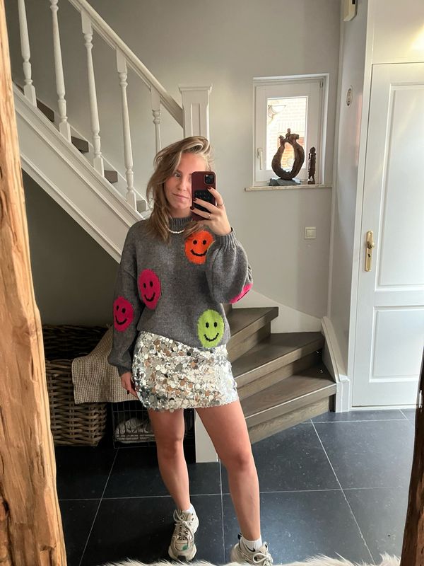 Smiley knit sweater