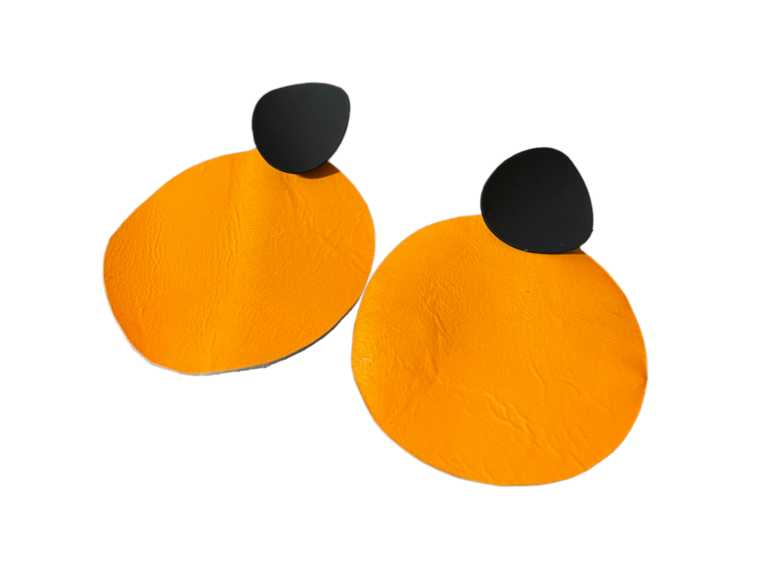 orange leather circles