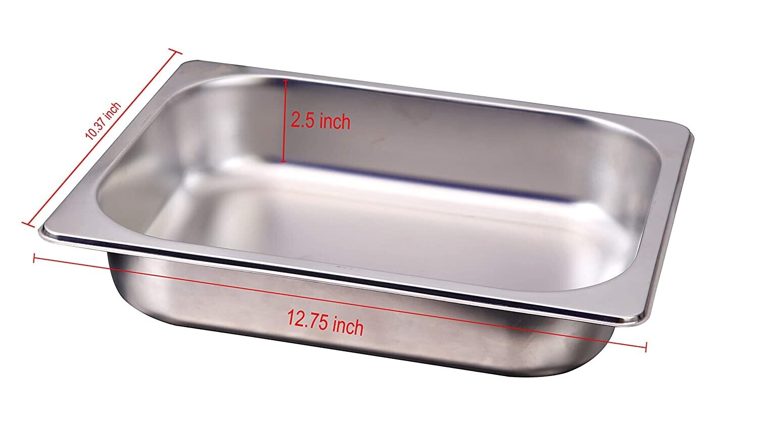 1/2 65mm Depth (2.5&quot;), Gastronorm Pan with Lid (1/2 65 mm) Stainless Steel Gn Pan