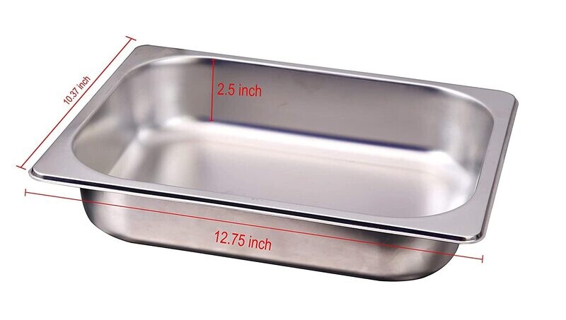 1/2 65mm Depth (2.5&quot;), Gastronorm Pan with Lid (1/2 65 mm) Stainless Steel Gn Pan