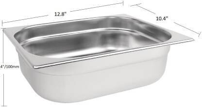1/2 100 mm Depth(4&quot;), Gastronorm Pan (1/100 mm) Stainless Steel Gn Pan
