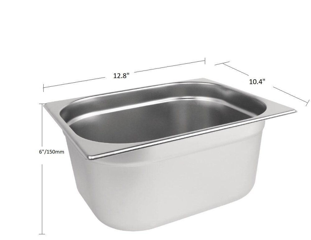 1/2 Gastronorm Pan GN Pan 150mm (6 inch) Deep Stainless Steel