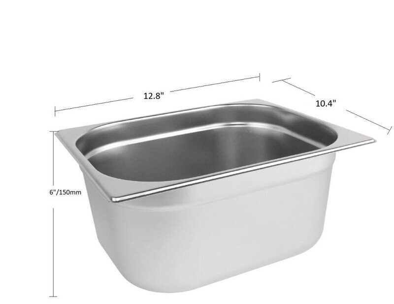 1/2 Gastronorm Pan GN Pan 150mm (6 inch) Deep Stainless Steel