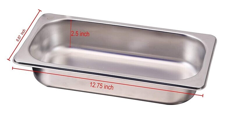 1/3 65mm Depth(2.5&quot;), Gastronorm Pan Stainless Steel Gn Pan