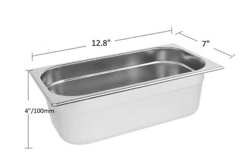 1/3 Gastronorm Pan GN Pan 100mm (4 inch) Deep Stainless Steel 1