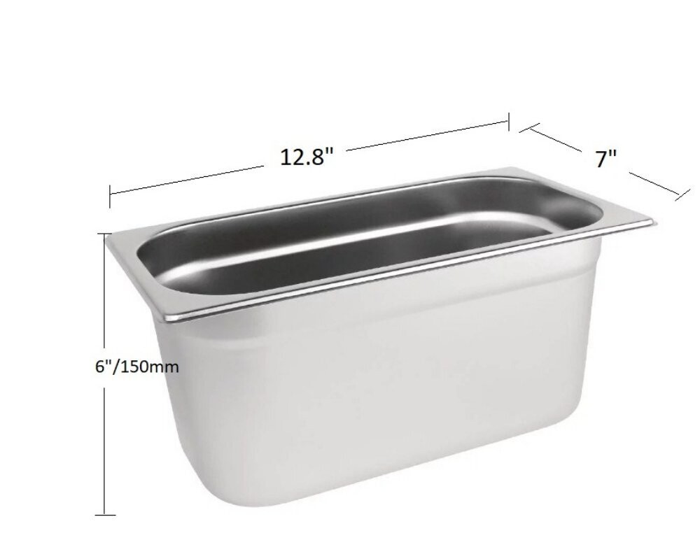 1/3 Gastronorm Pan GN Pan 150mm (6 inch) Deep Stainless Steel