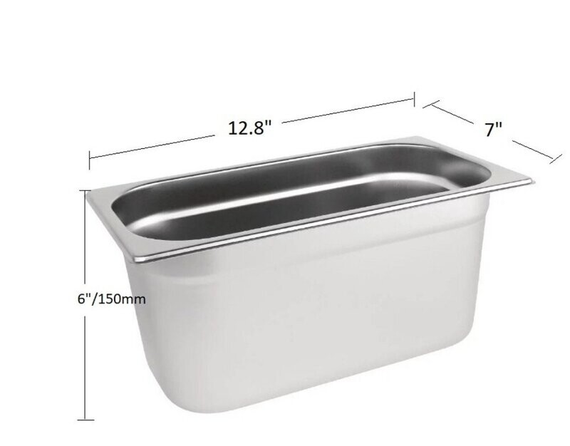 1/3 Gastronorm Pan GN Pan 150mm (6 inch) Deep Stainless Steel