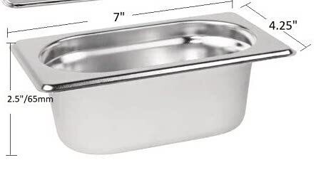 1/9 GN Pan 65mm (2.5 inch) Stainless Steel Gastronorm Pan