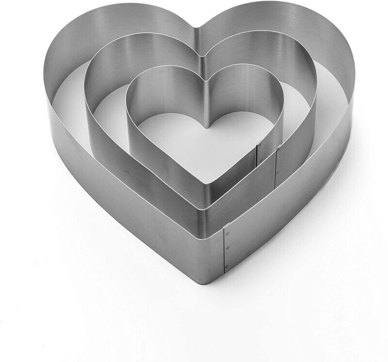 CAKE CUTTING RING HEART SET OF 3