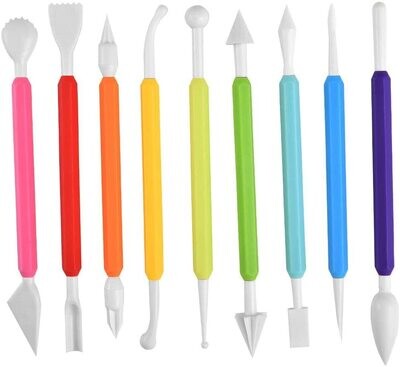 8 Pcs Icing Fondant Tools Set for Cake Decorating, Modelling Fondant Kit with 18 Different Shapes Sculpting for Flower Paste, Modelling Clay, Sugar Craft Tool, Baker Accessories Cakes