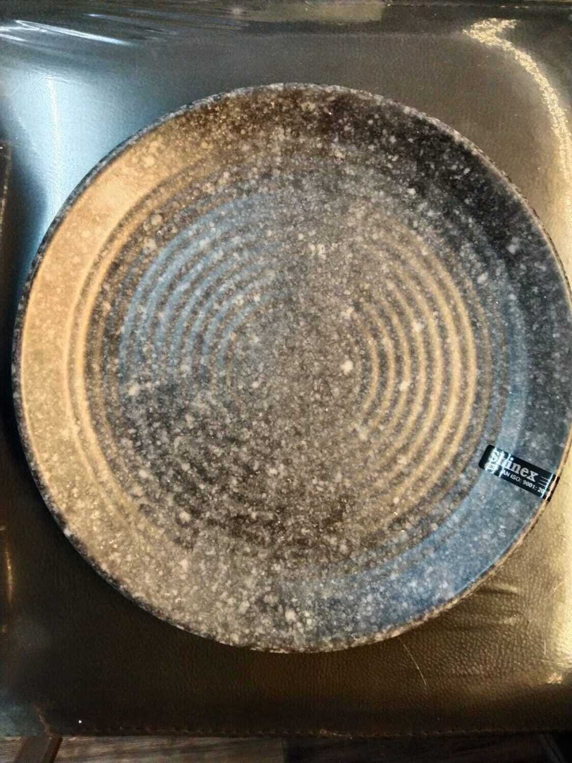 BLACK MARBLE SPIRAL QUARTER PLATE