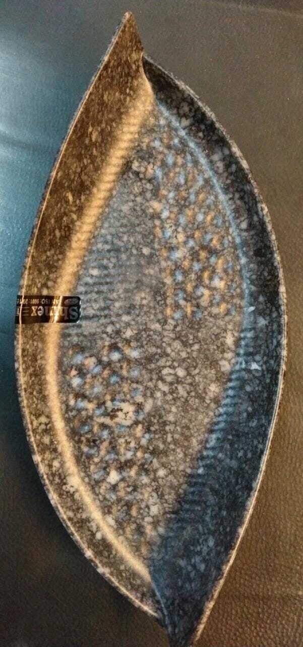 BLACK MARBLE SMALL SHIP PLATTER