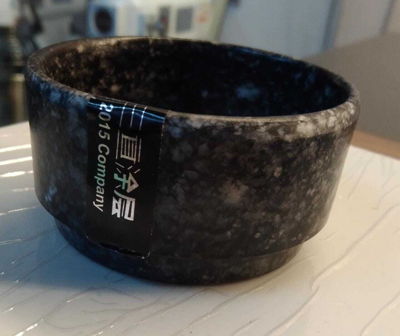 BLACK MARBLE ROUND DEEP SAUSE BOWL