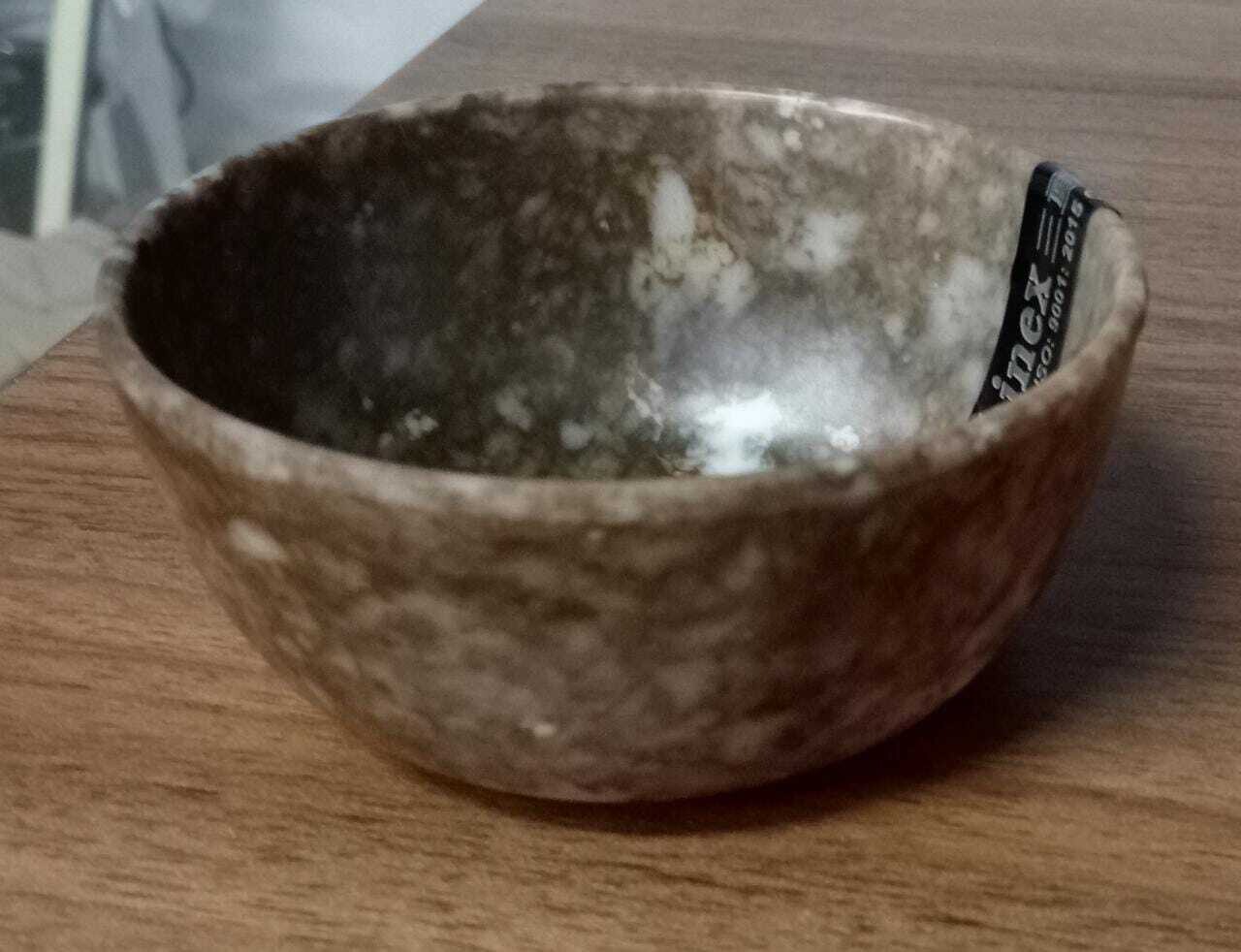 BROWN MARBLE MANGO WATI BOWL