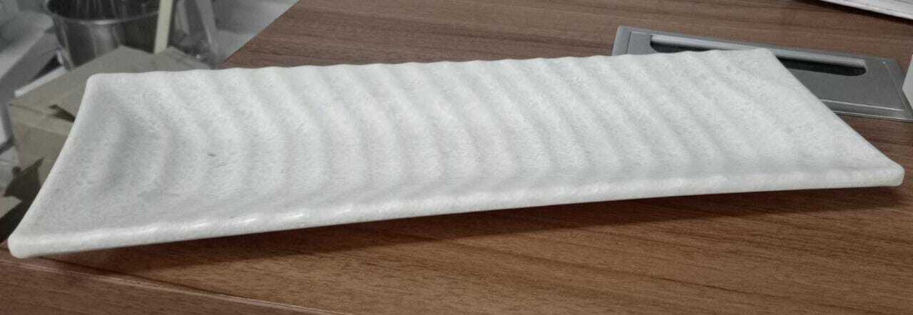 WHITE MARBLE MAIL PLATTER