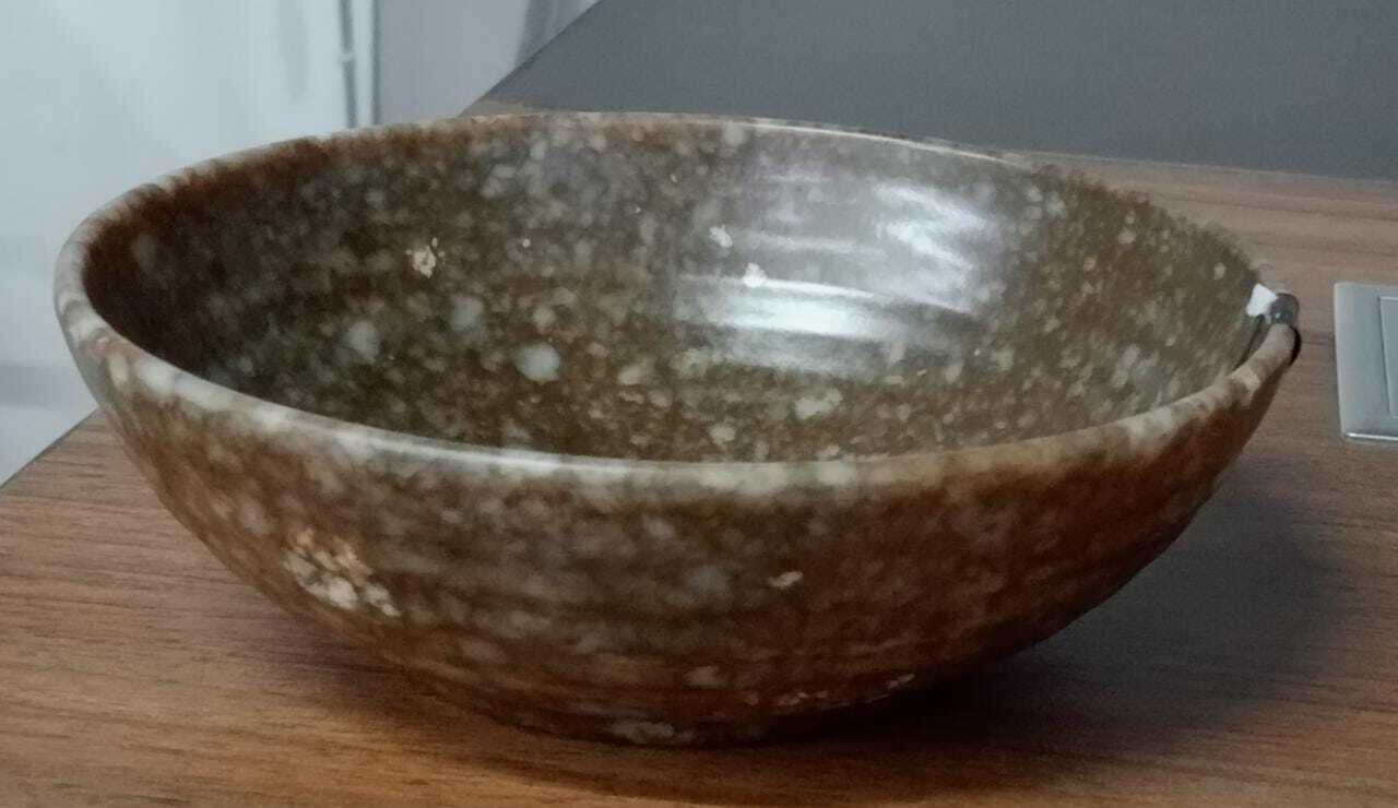 BROWN MARBLE SPIRAL 7 INCH BOWL