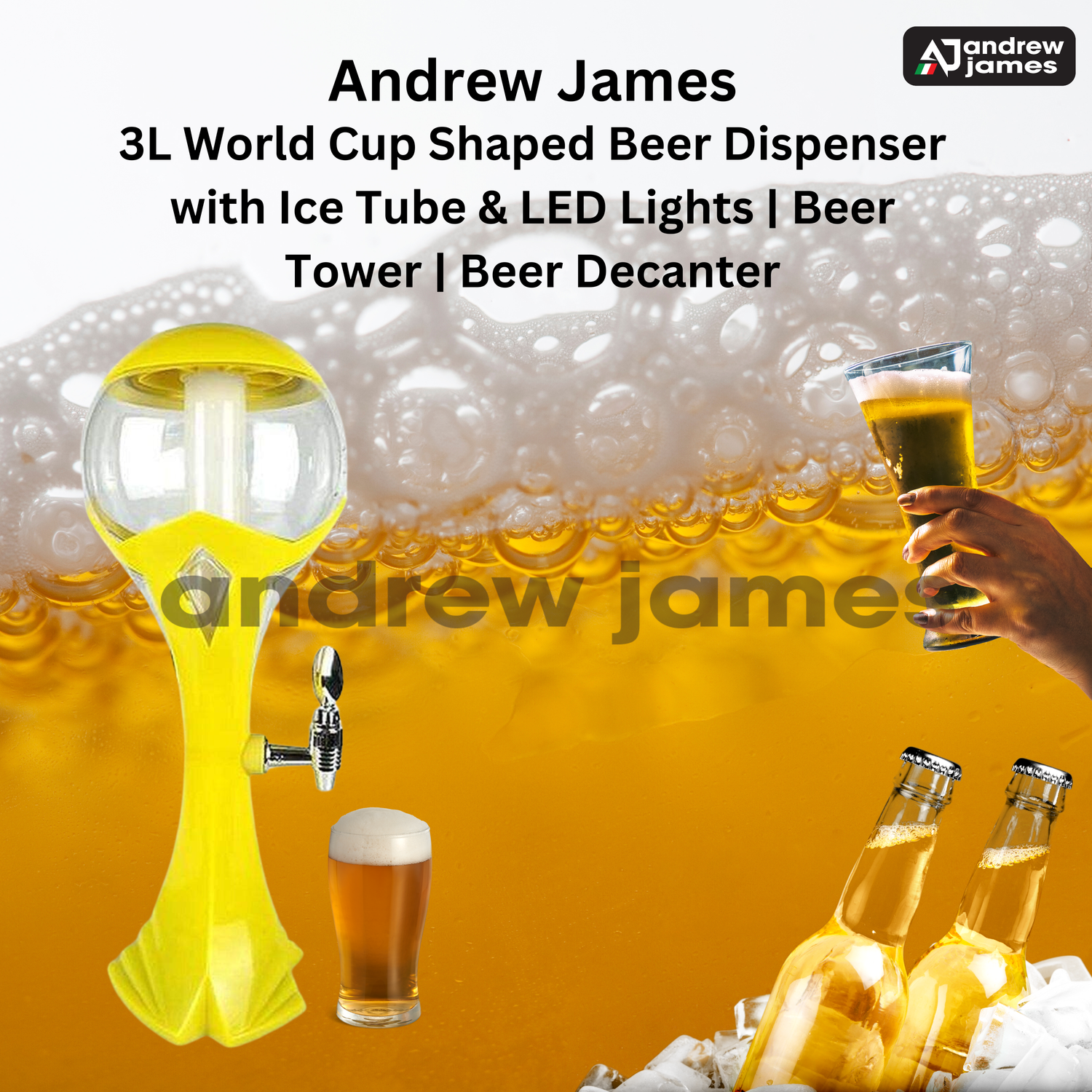 ANDREW JAMES  3L BEER TOWER FOOTBALL STYLE