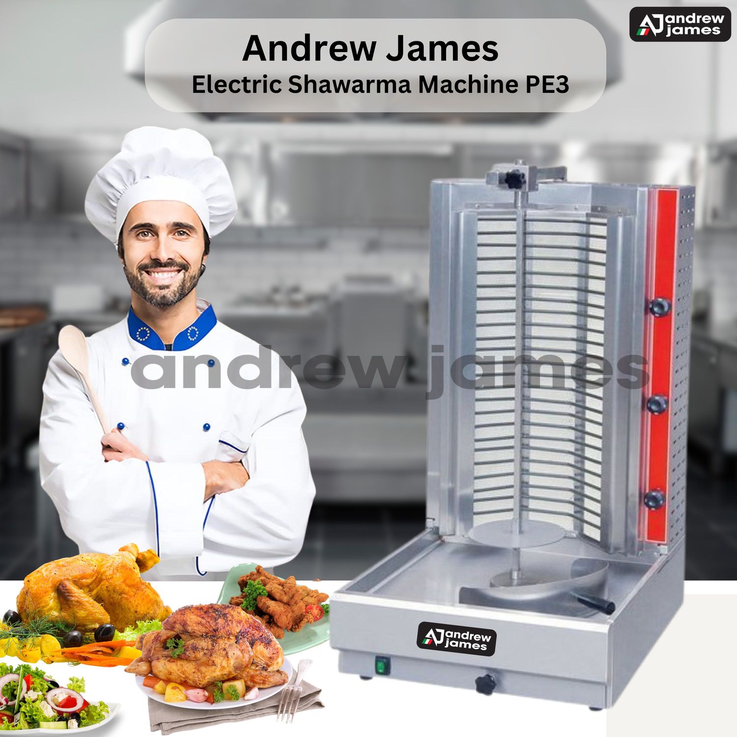 Andrew James 4 Burner gas  Shawarma  machine
