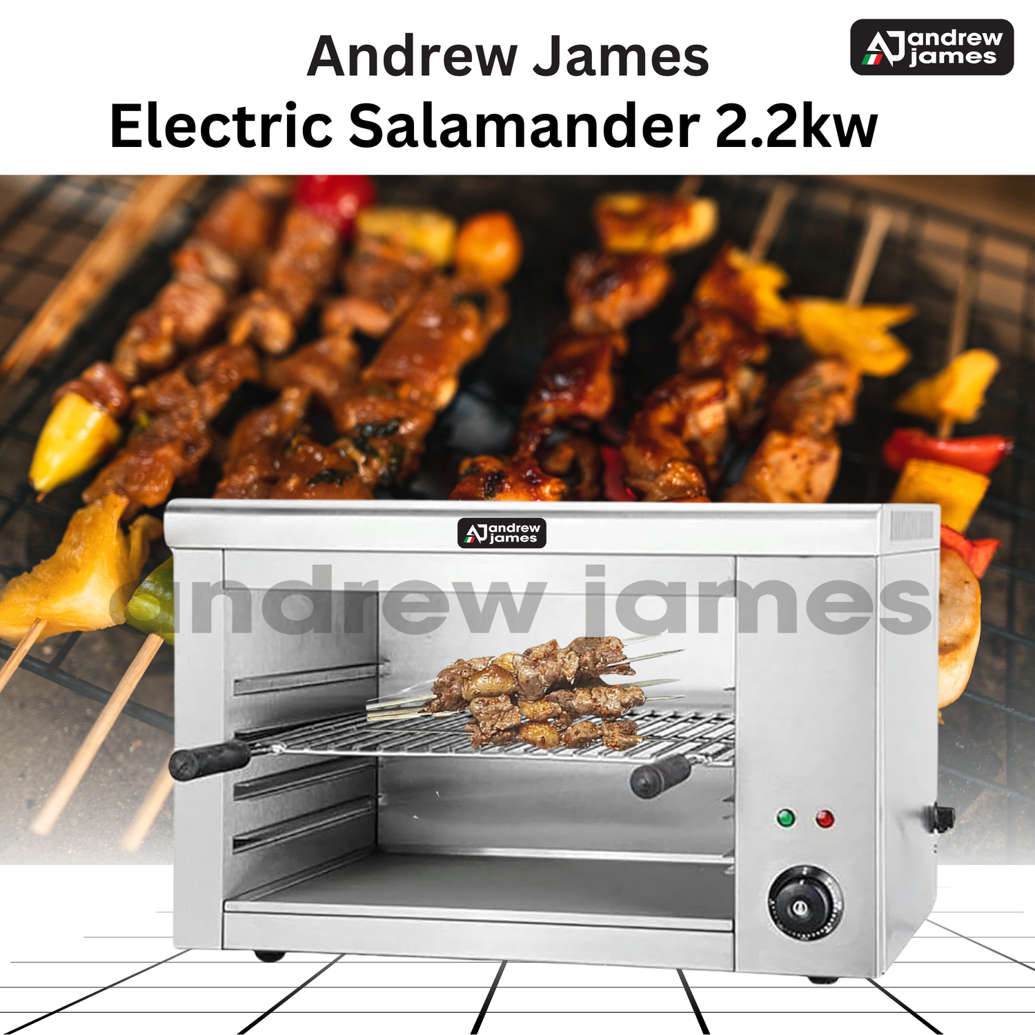 ANDREW JAMES BIG Salamander  Cheesemelter 4000W Adjustable Grid  Salamander Oven Stainless Steel  50-300℃ For Commercial Use