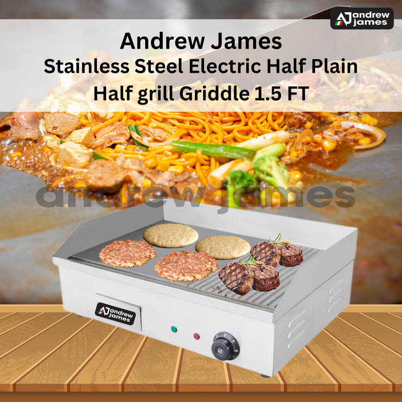 ANDREW JAMES ELECTRIC 1.5FT HALF PLAIN HALF GRILL 