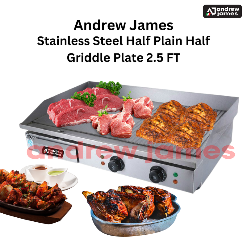 ANDREW JAMES ELECTRIC 2.5FT HALF PLAIN HALF GRILL 