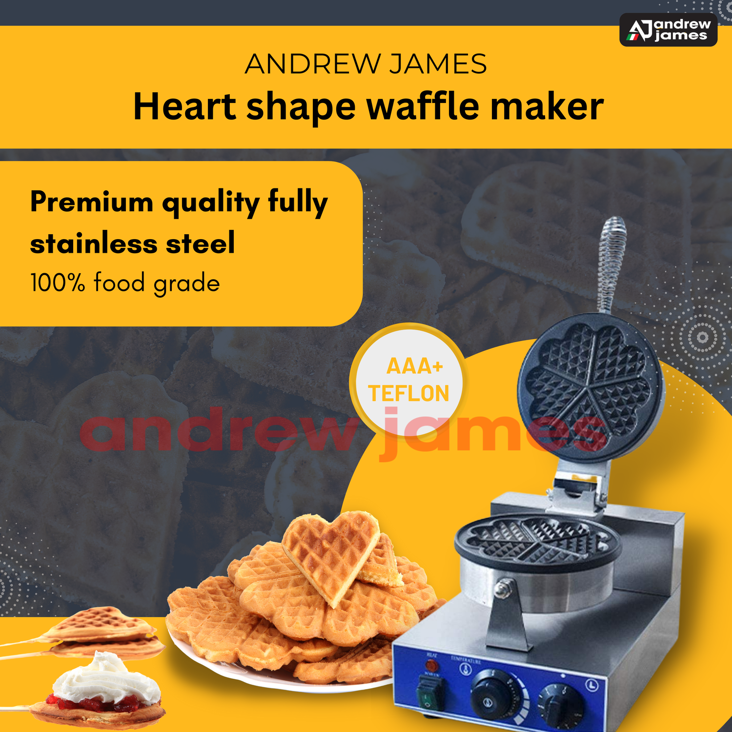 andrew james  Heart Shape Waffle maker 