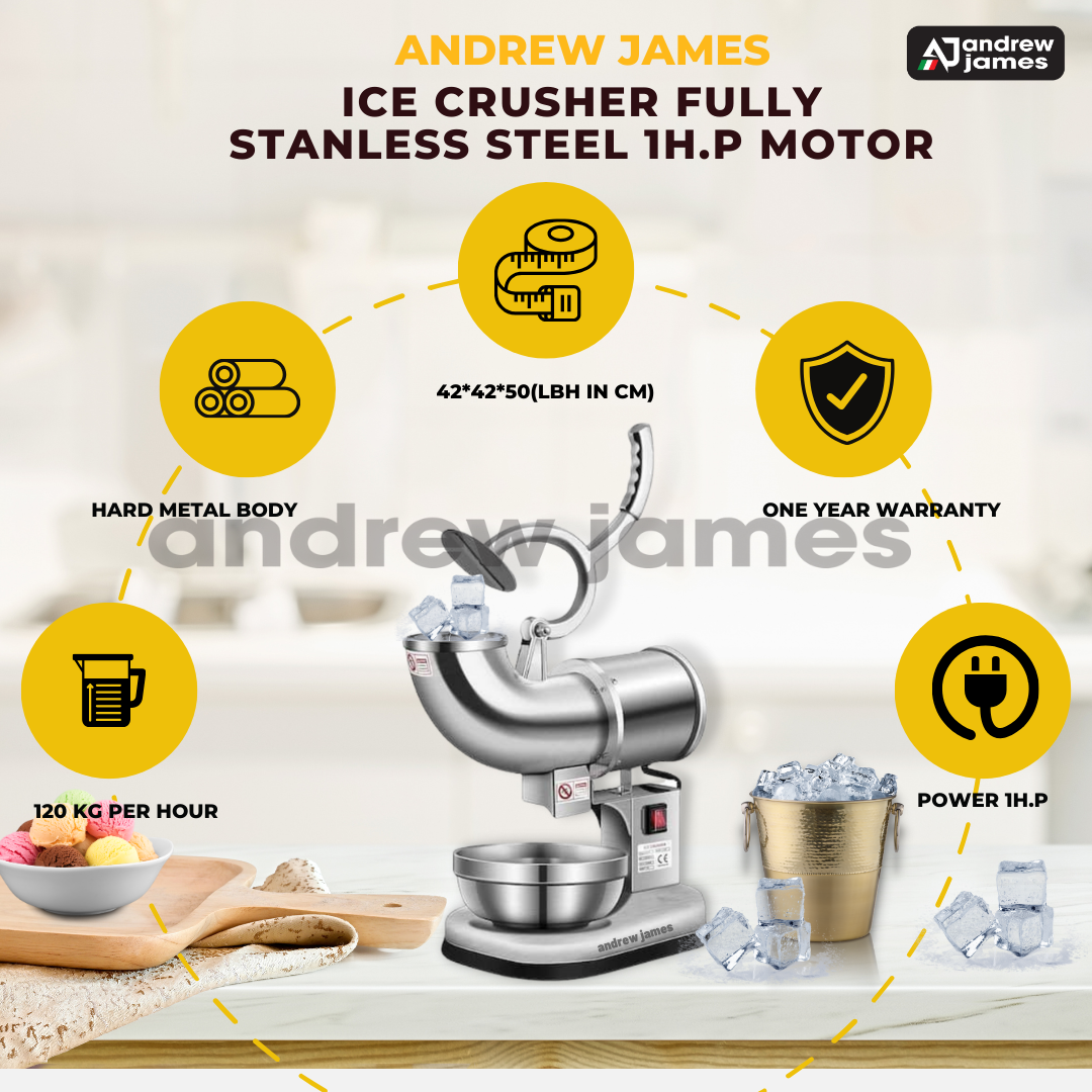 ANDREW  JAMES HEAVY DUTY  FULLY STAINLESS  STEEL  ICE CRUSHER   