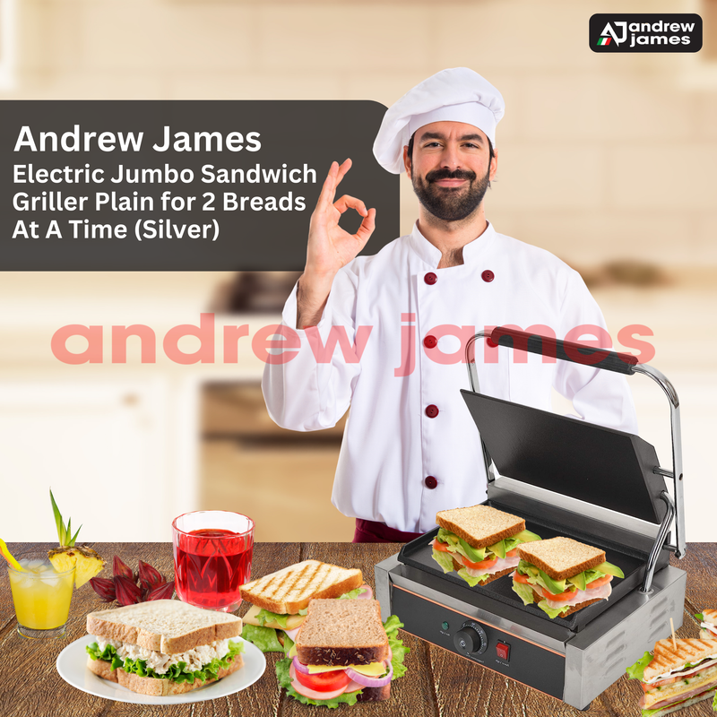 ANDREW JAMES JUMBO PLAIN SANDWICH GRILLER 14*10&quot;