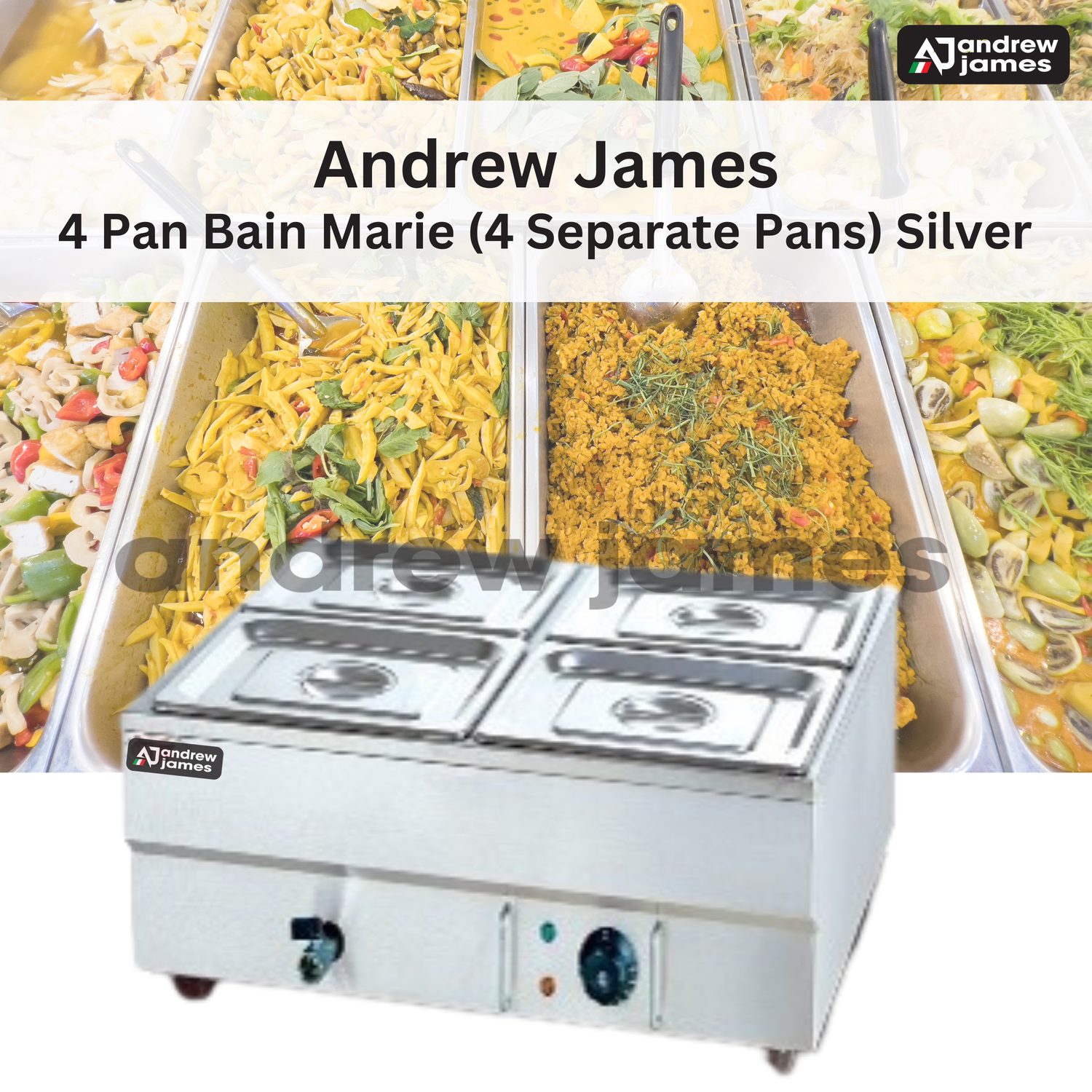 ANDREW JAMES PAN BAIN MARIE (4 SEPERATE PANS)