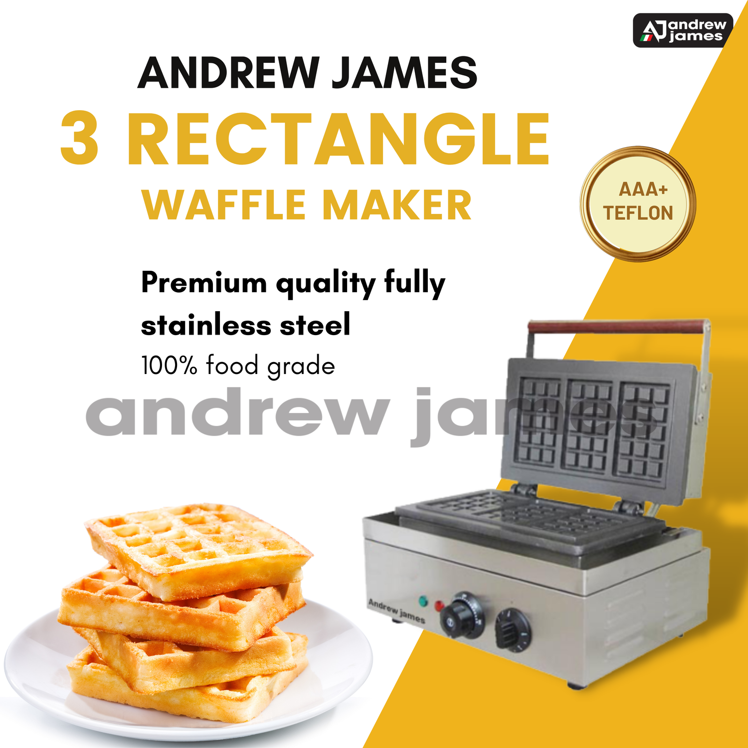 Andrew James PREMIUM 3 RECTANGLE WAFFLE