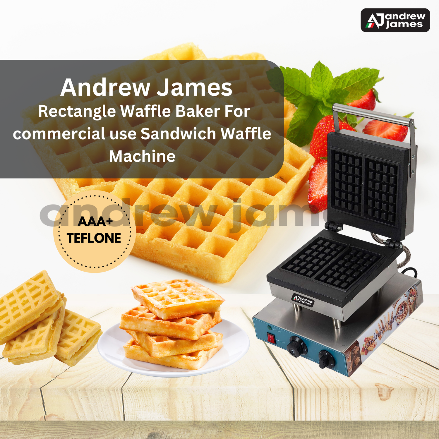andrew james Rectangle 2 Waffle maker 