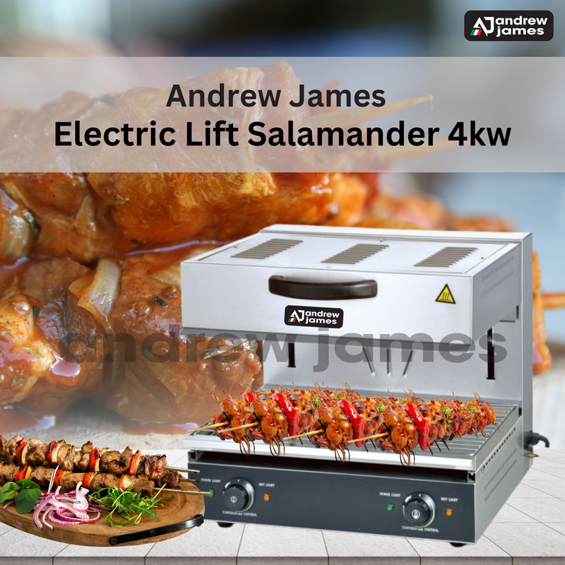 ANDREW JAMES Salamander 4000W  Liftable Burner Salamander Oven Countertop  Salamander Broiler Electric Cheese  Melter Stainless Steel Raclette Grill 50-300  For Home Commercial Use