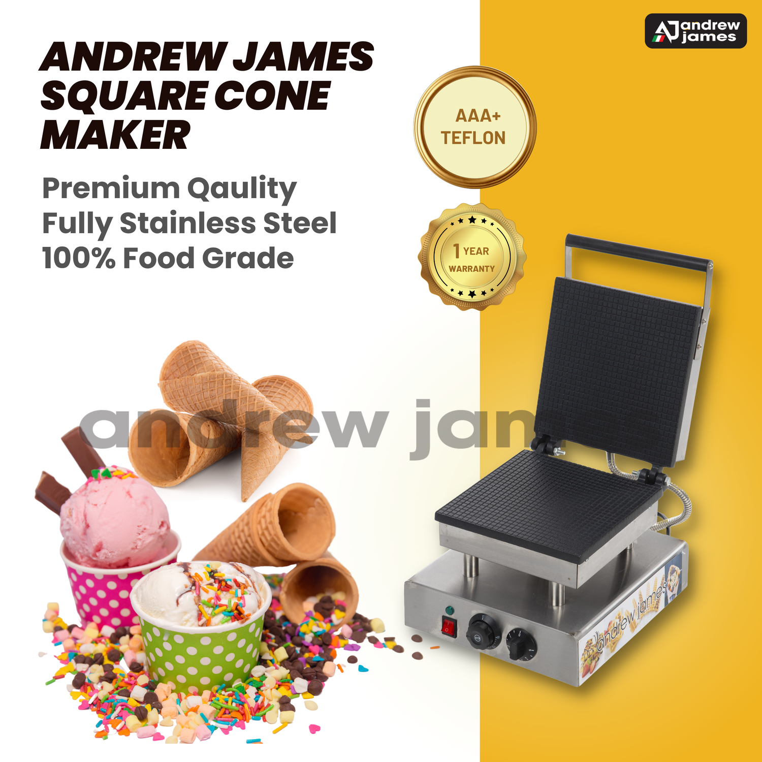 ANDREW JAMES SQUARE CONE MAKER COMMERCIAL INDUSTRIAL USE