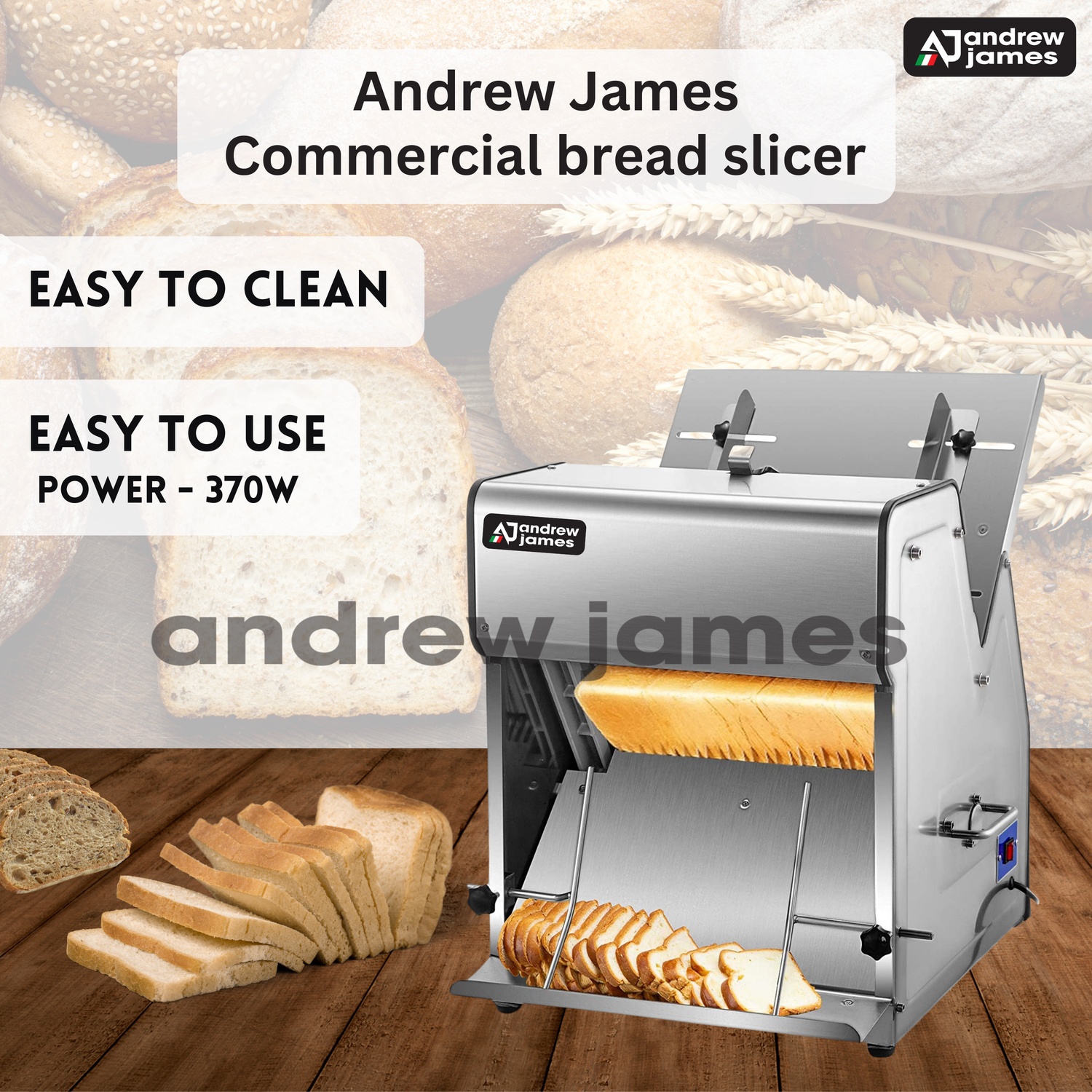 ANDREW JAMES SS  TABLE TOP BREAD SLICER 