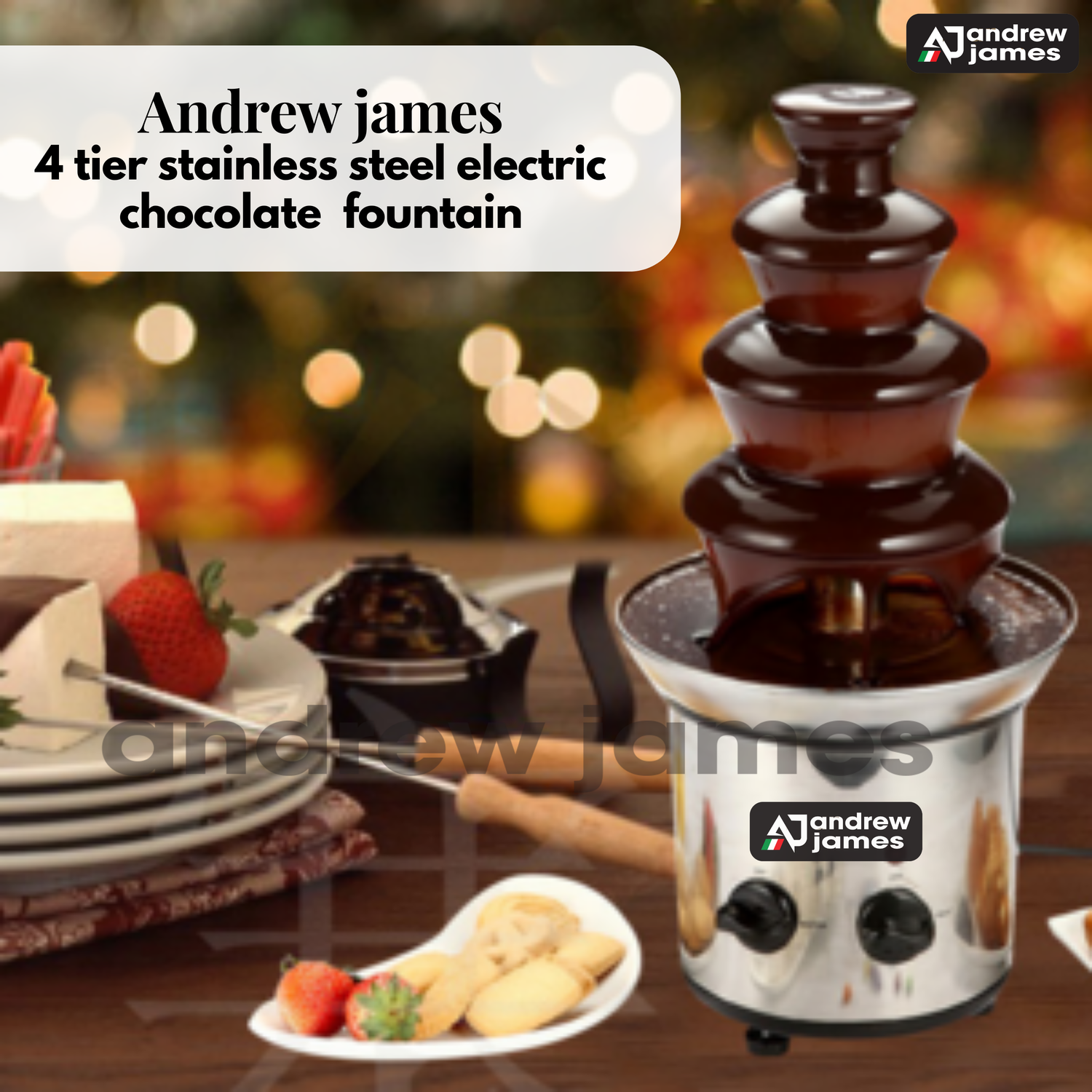 Andrew James stainless steel  3 layer chocolate fountain (small) 