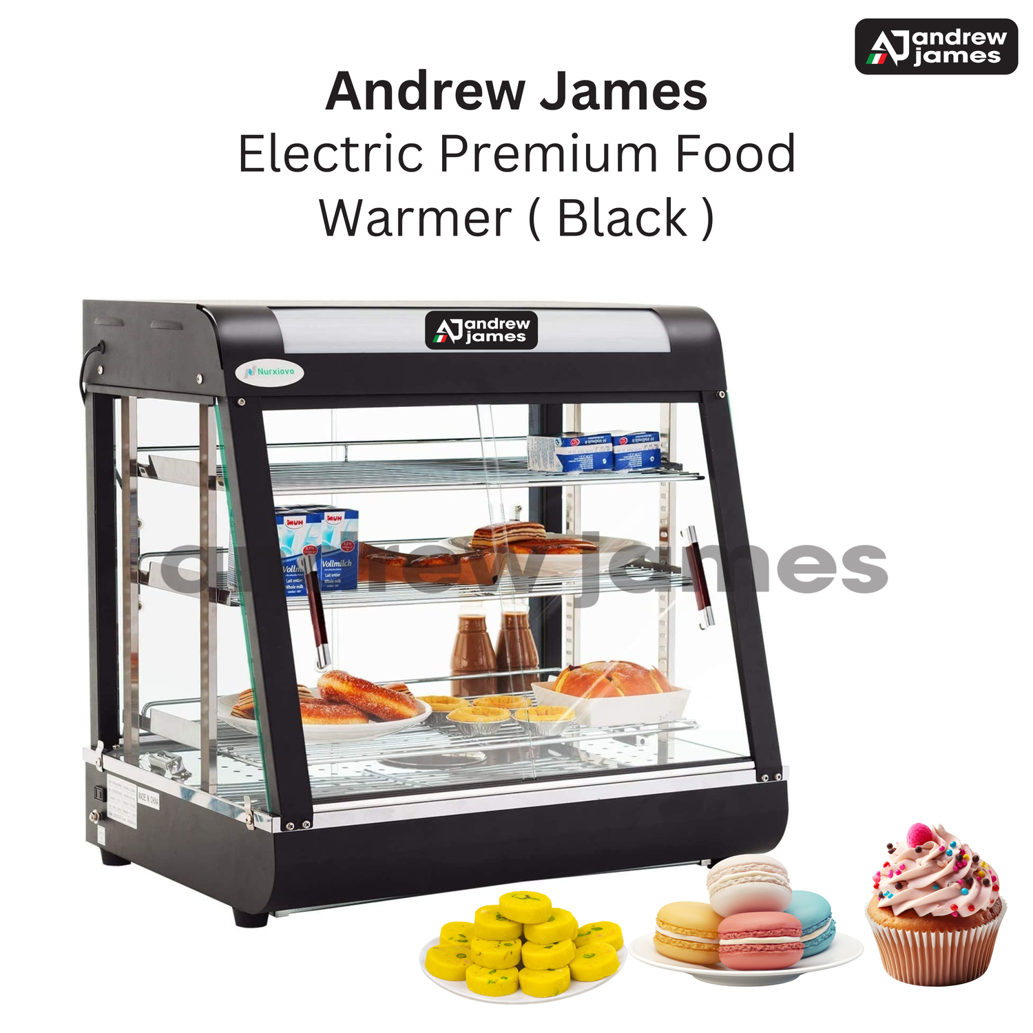 Andrew James standing  16*18*29 INCH Warming showcase (BLACK)