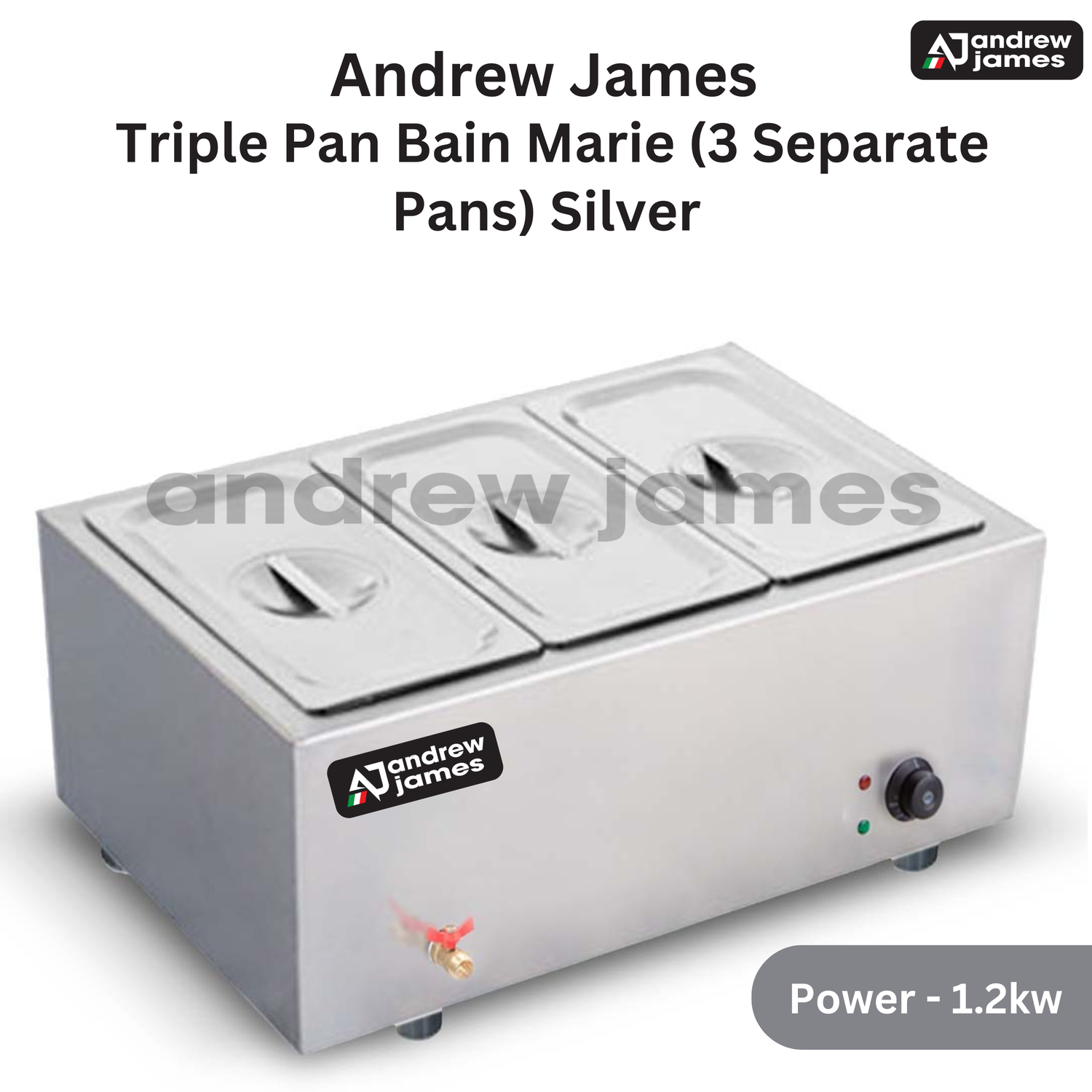 ANDREW JAMES TRIPLE PAN BAIN MARIE(3 SEPERATE PANS)