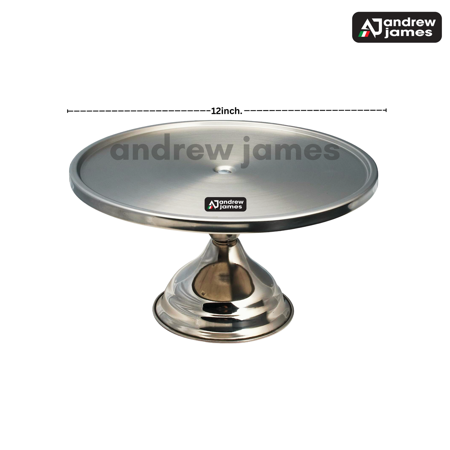 CAKE STAND HEAVY STAINLESS STEEL 12inch