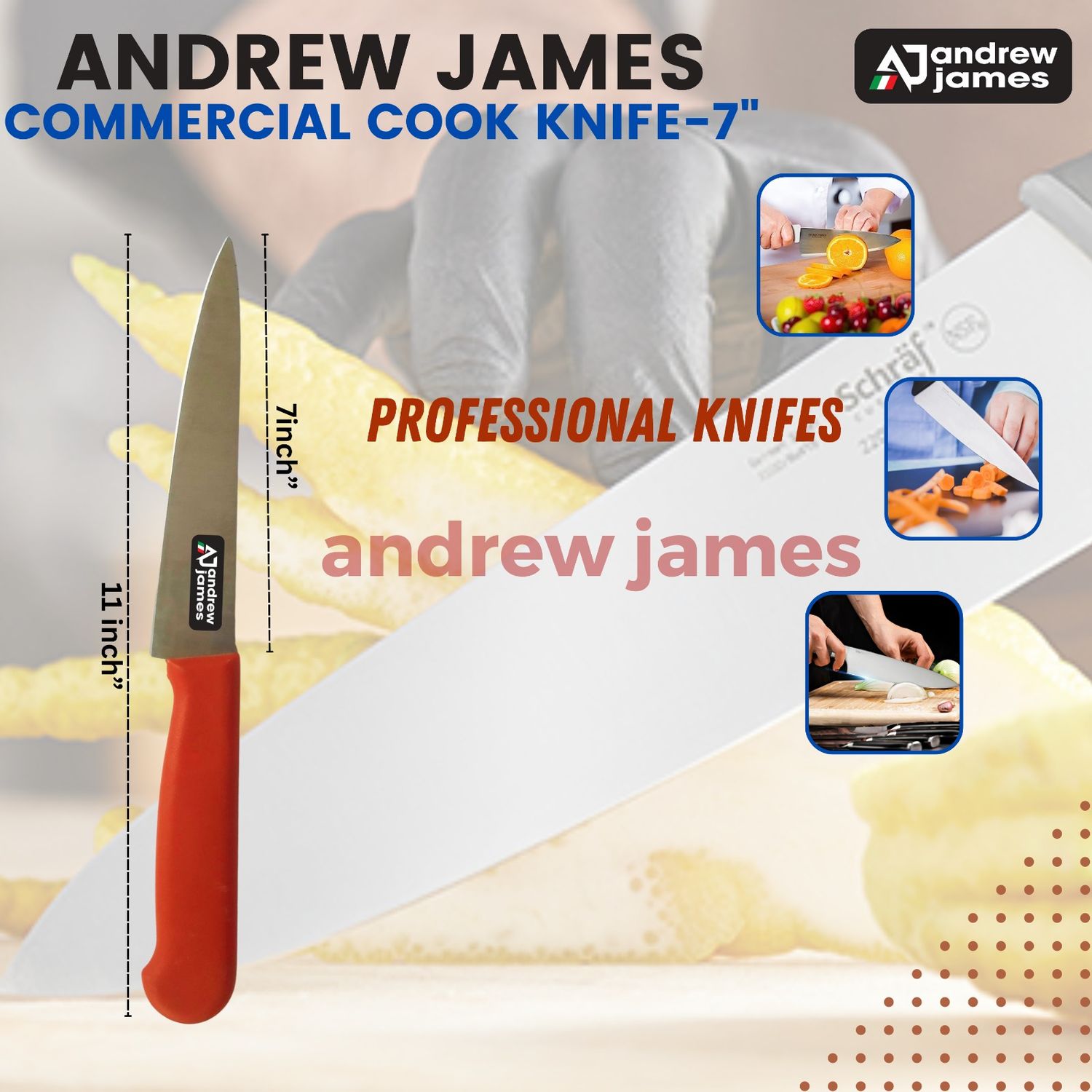 COOK KNIFE 7&quot; ANDREW JAMES HEAVY