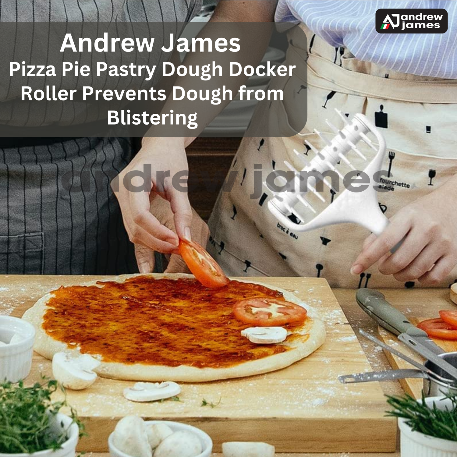 DOUGH DOCKER Pizza Roller Plastic Pizza Pastry Baking Dough Roller Docker Dough Bubble killer