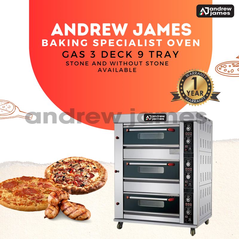 GAS OVEN 3 DECK 9 TRAY GB039