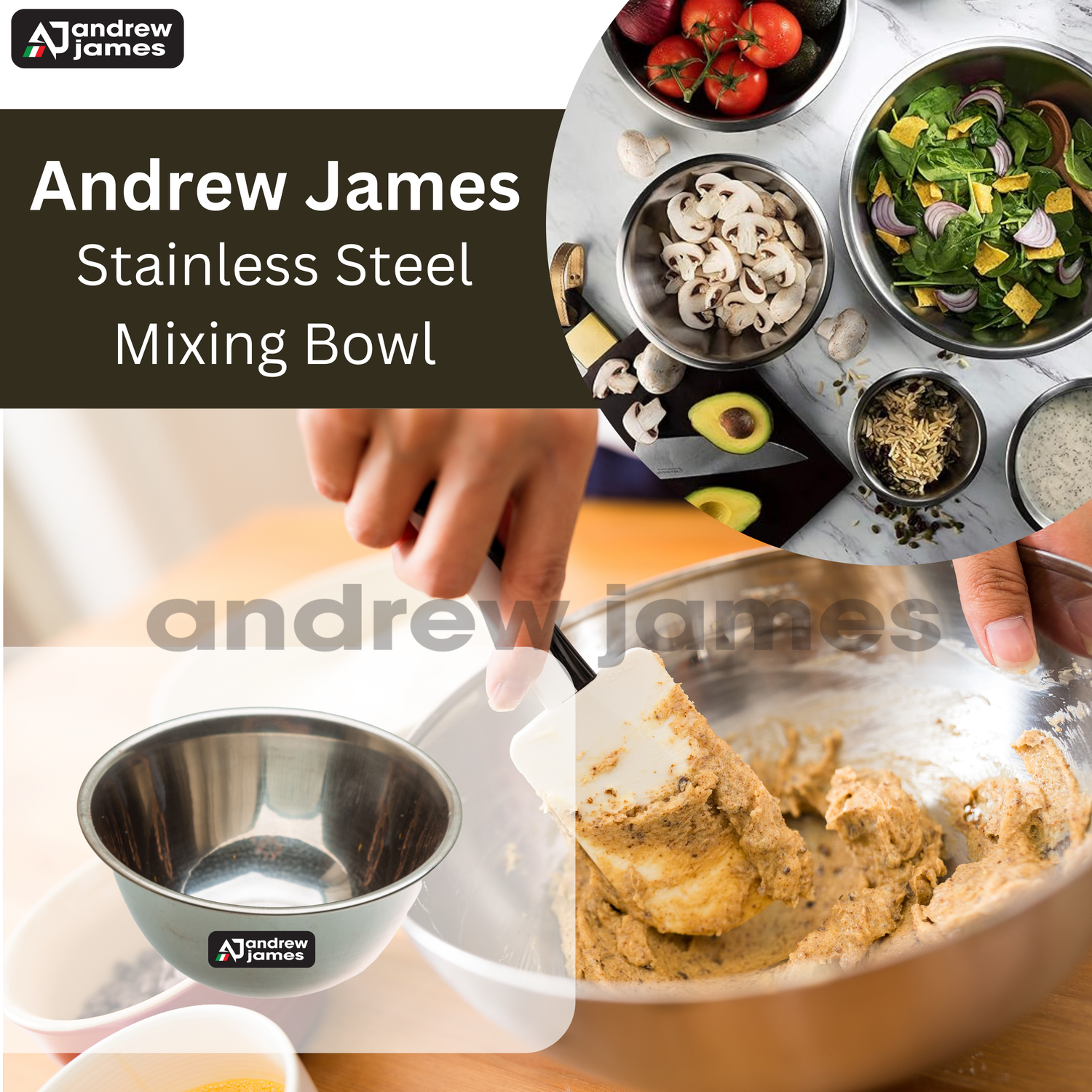 MIXING BOWL STAINLESS STEEL MEDIUM