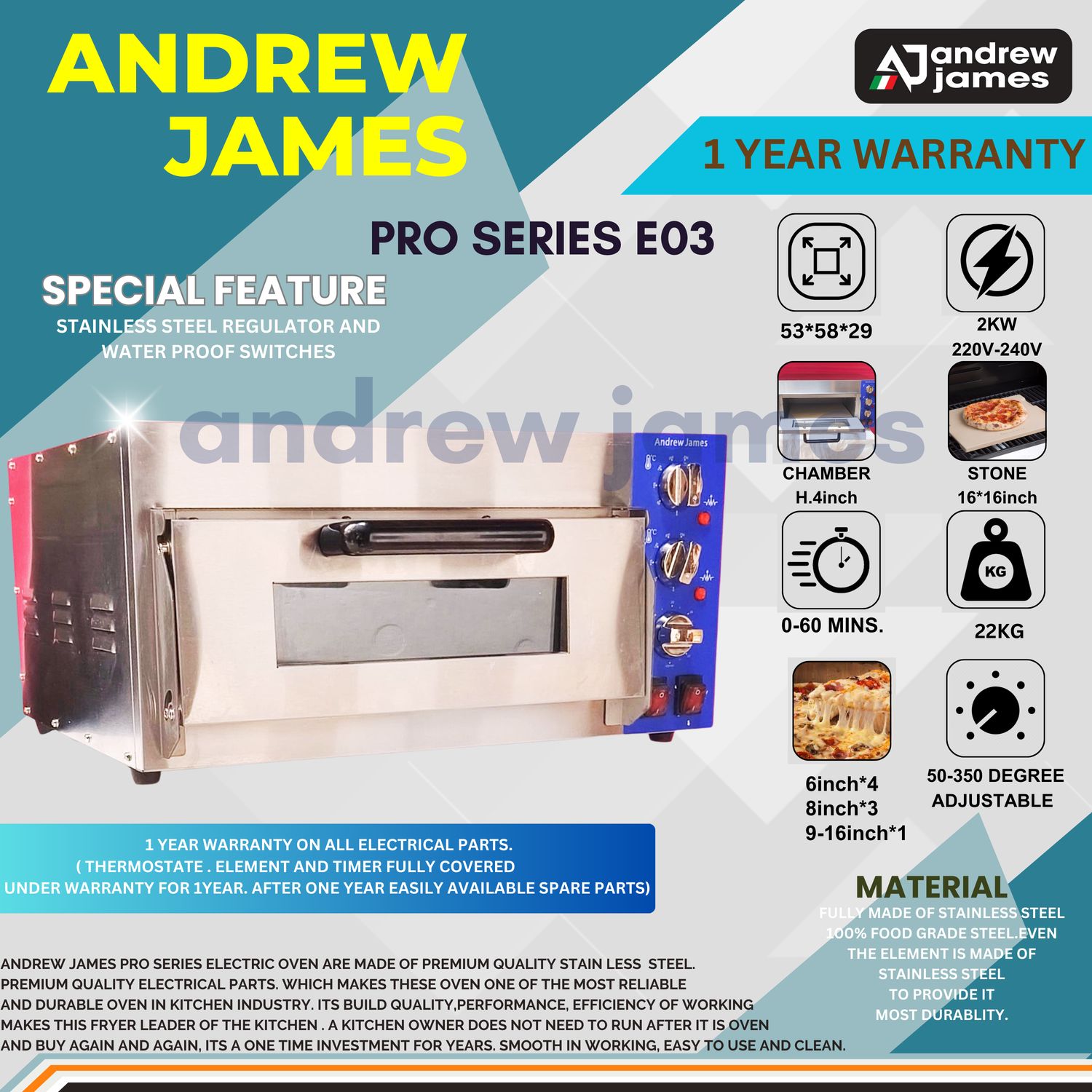 PIZZA OVEN 20*20 SINGLE