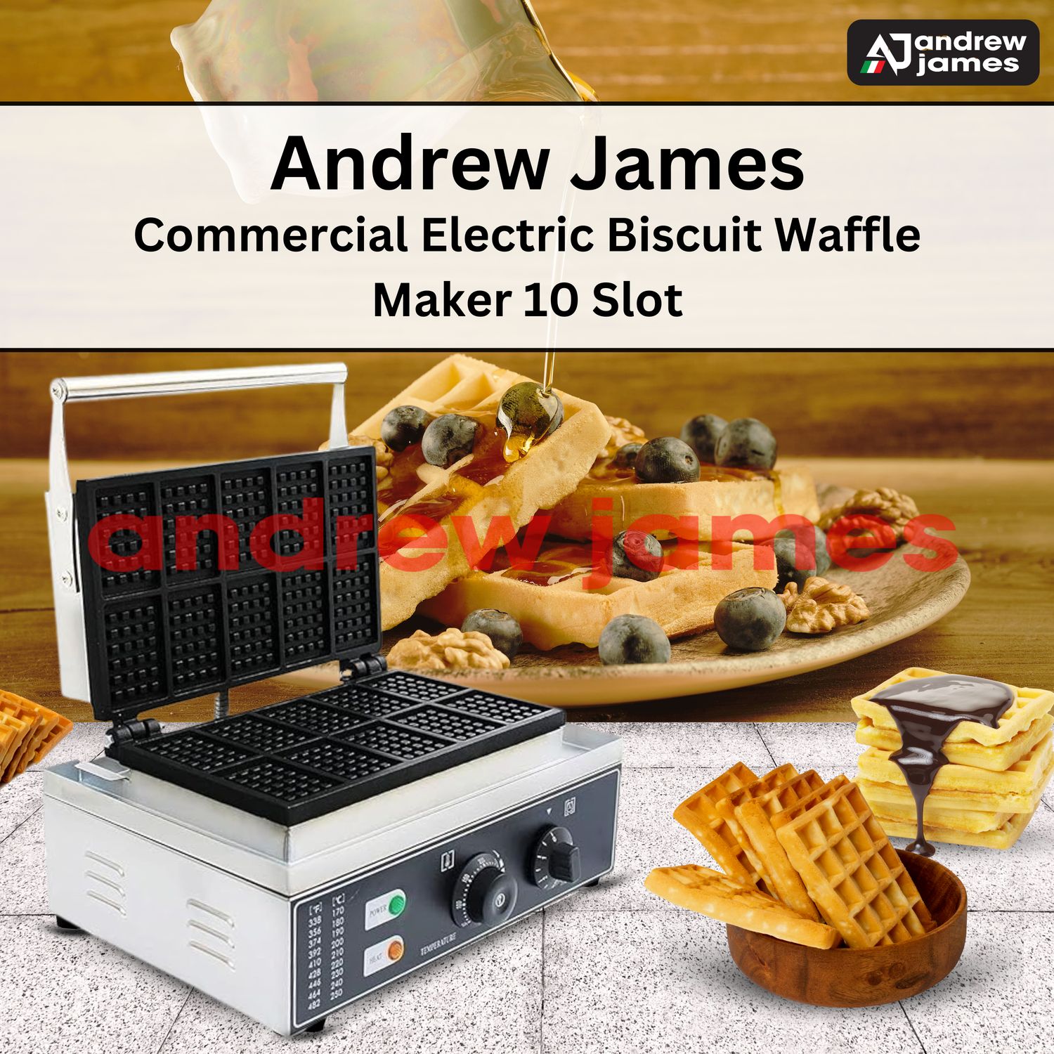 Commercial Electric Biscuit Waffle Maker 10 Slot